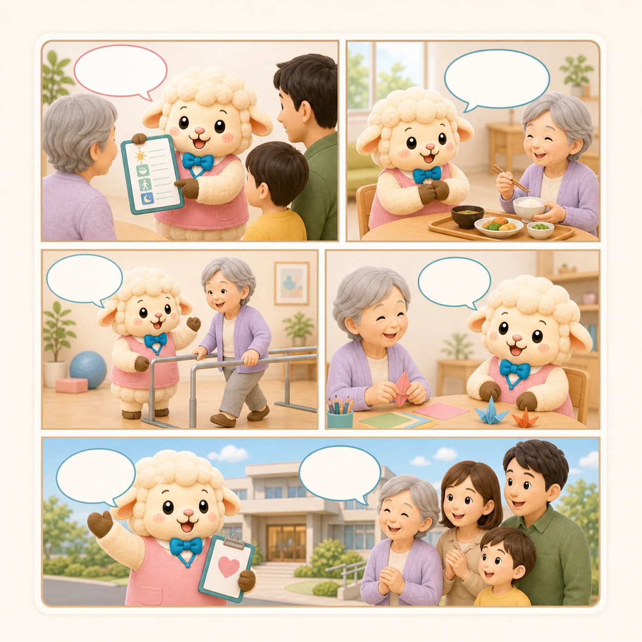 漫画ストーリーで使うひつじのキャラクターイラスト