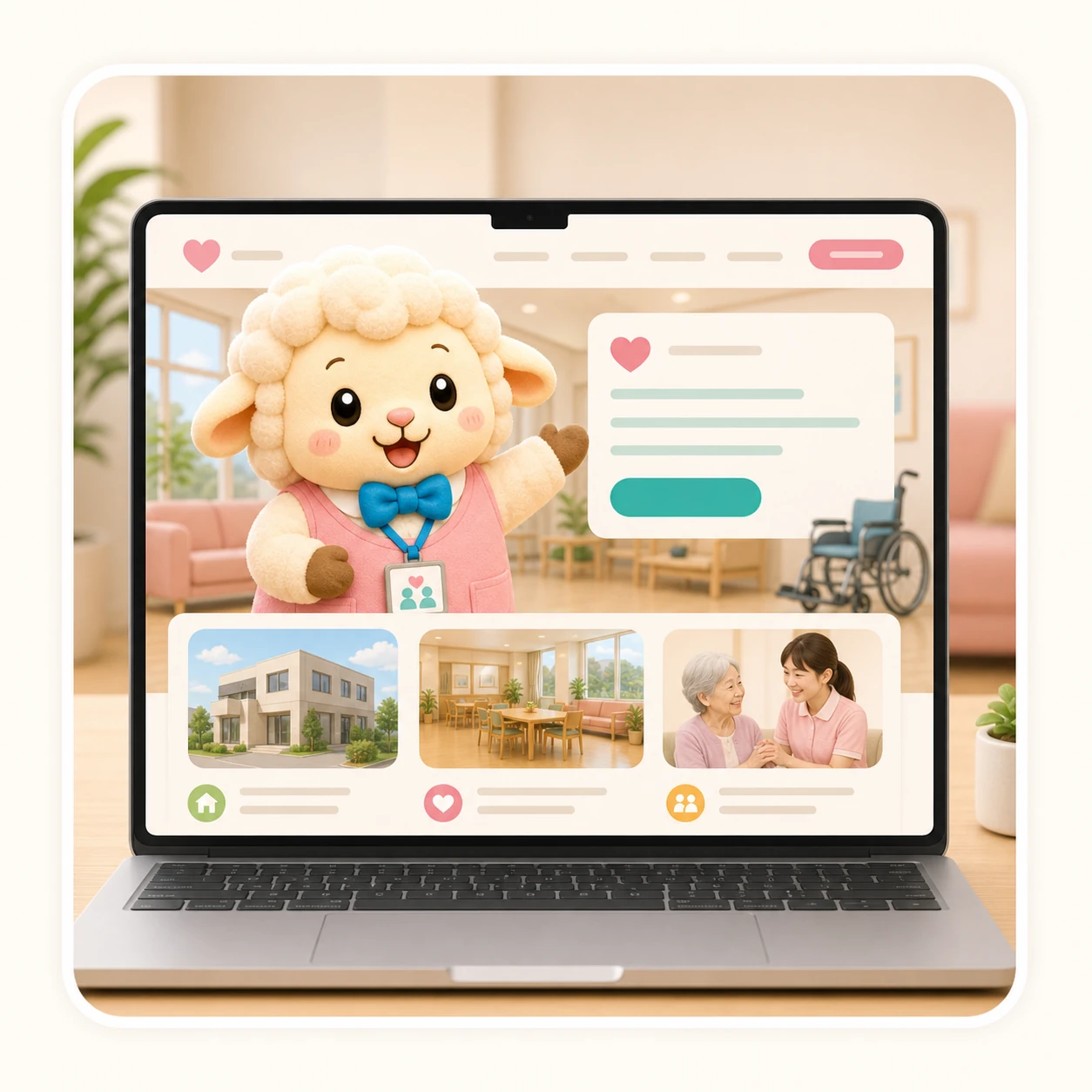 Webサイトで使うひつじのキャラクターイラスト