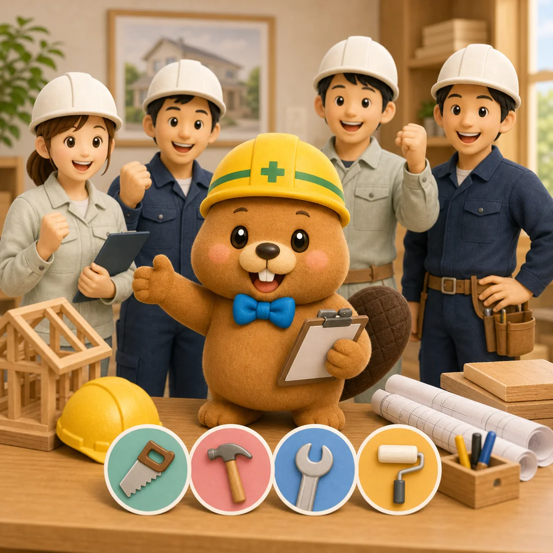 採用ページで使うビーバーのキャラクターイラスト