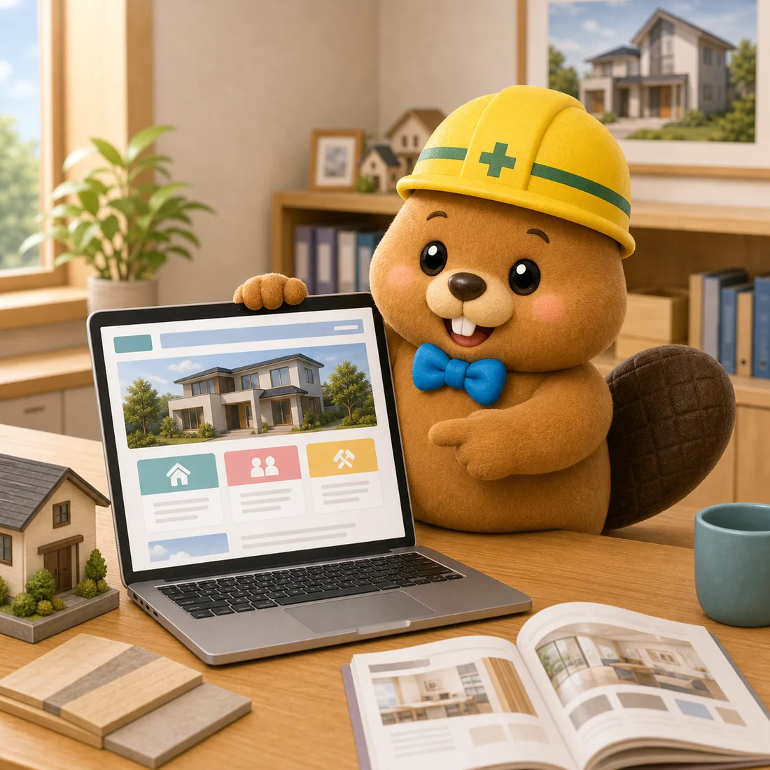 Webサイトで使うビーバーのキャラクターイラスト