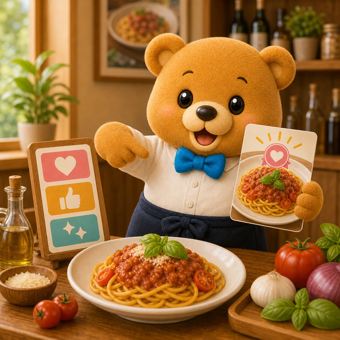 おすすめメニュー紹介で使うくまのキャラクターイラスト