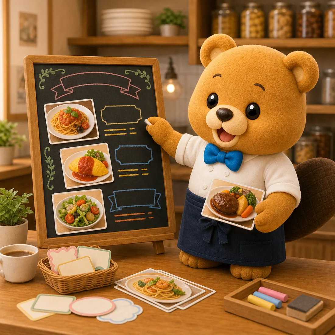 店頭POPで使うくまのキャラクターイラスト