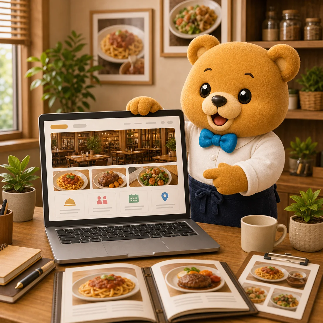 Webサイトで使うくまのキャラクターイラスト