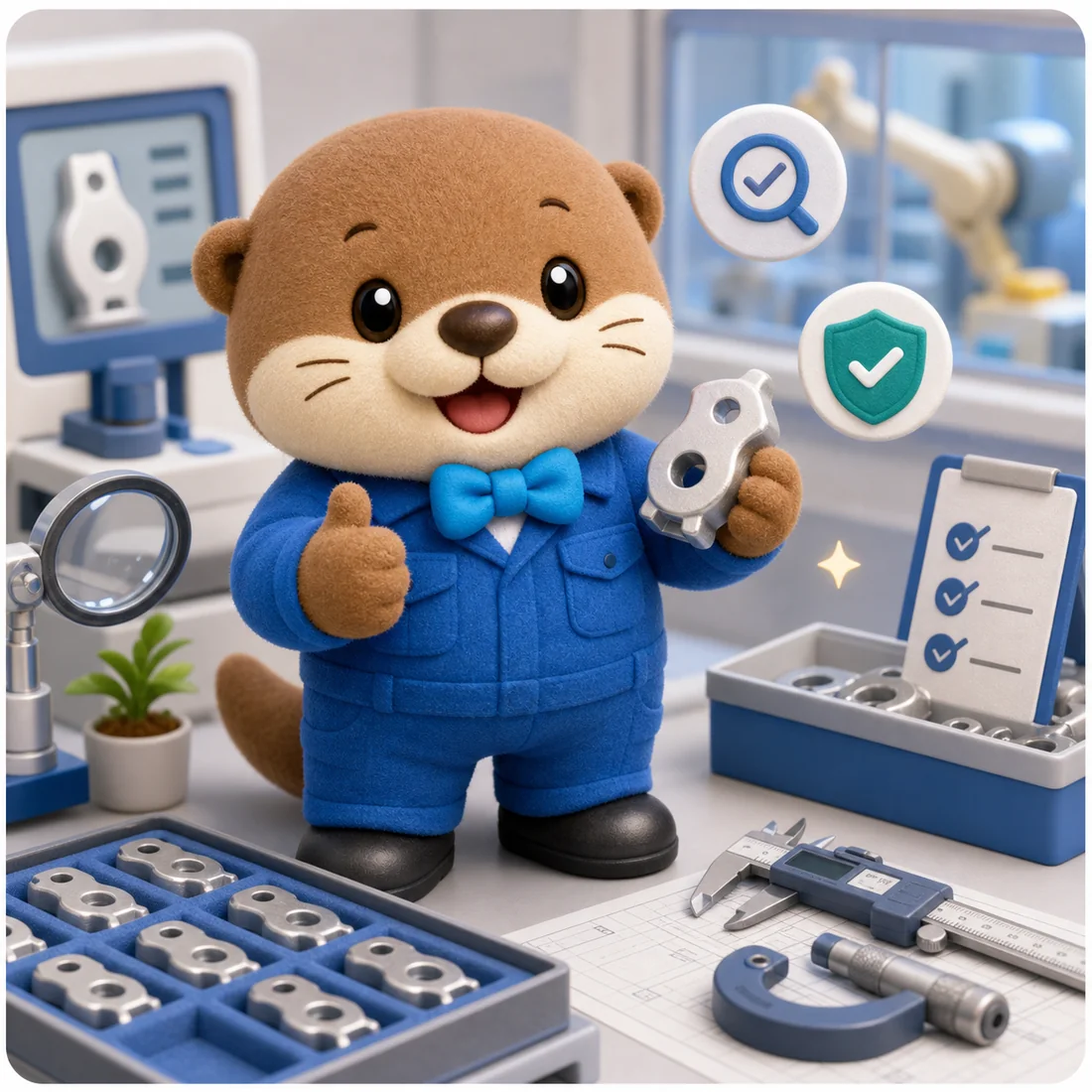 カワウソのキャラクターが品質へのこだわりを紹介しているイラスト