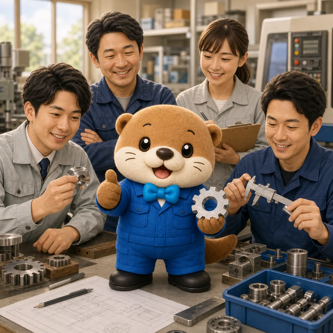 職人やスタッフ紹介で使うカワウソのキャラクターイラスト