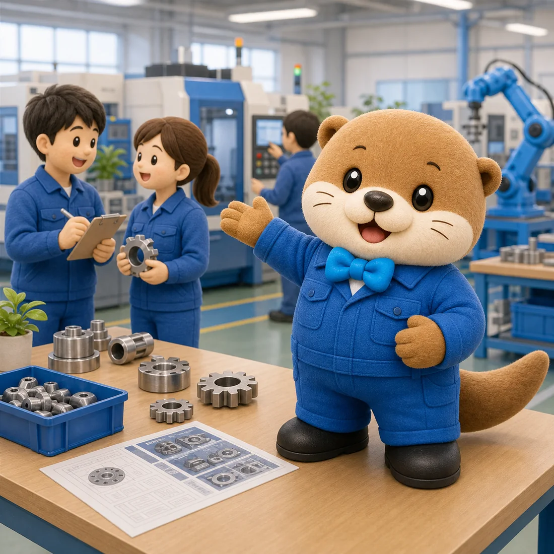 採用資料で使うカワウソのキャラクターイラスト