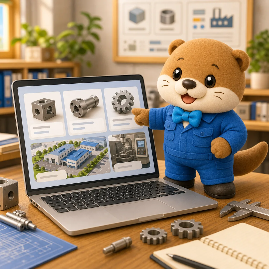 Webサイトで使うカワウソのキャラクターイラスト