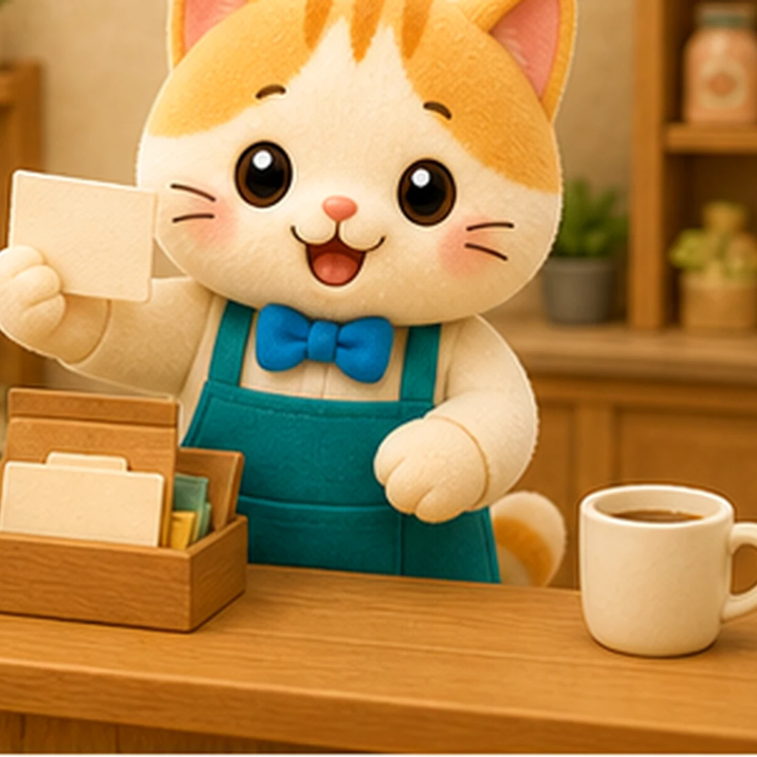 常連さん向けのお知らせで使うねこのキャラクターイラスト