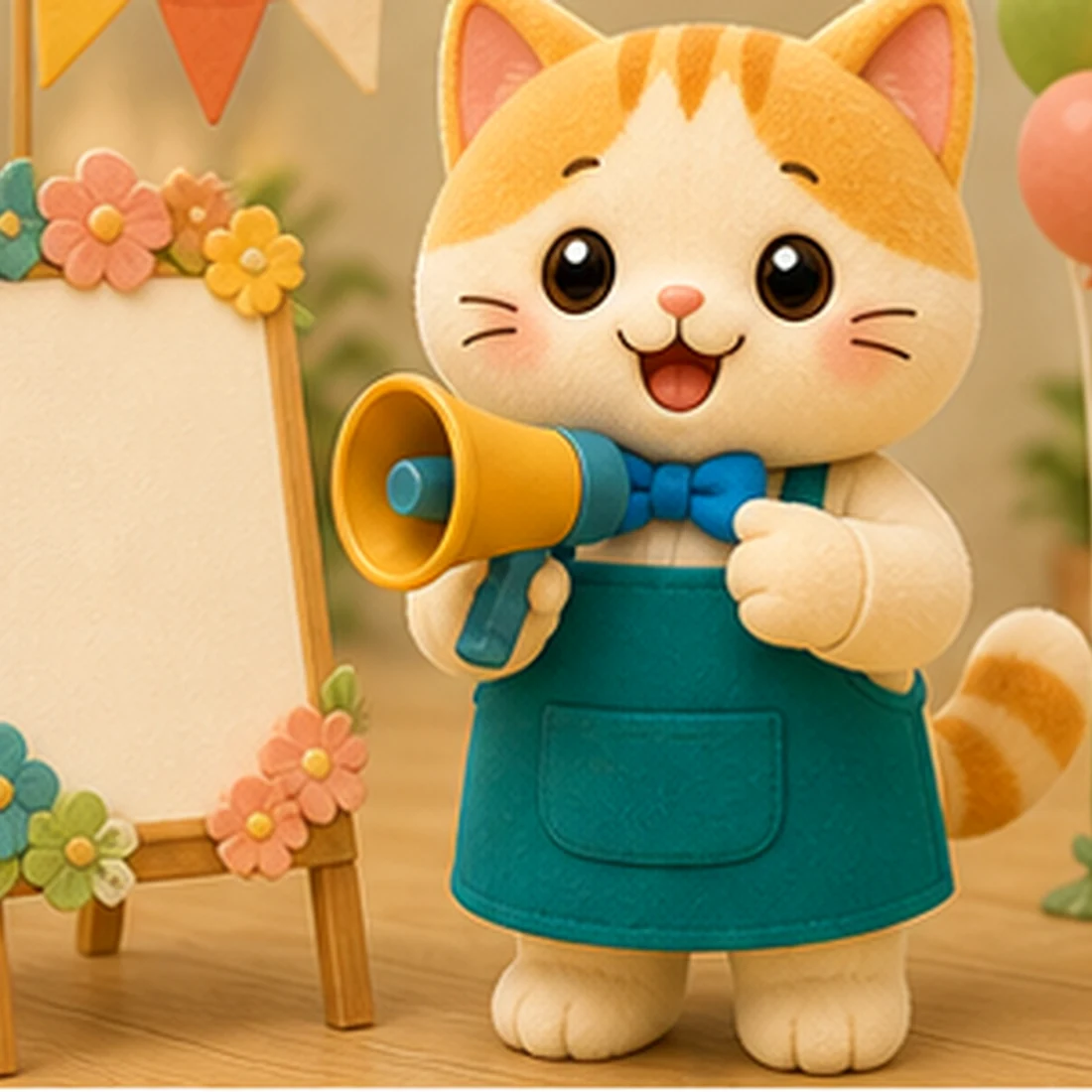 セールやイベント告知で使うねこのキャラクターイラスト