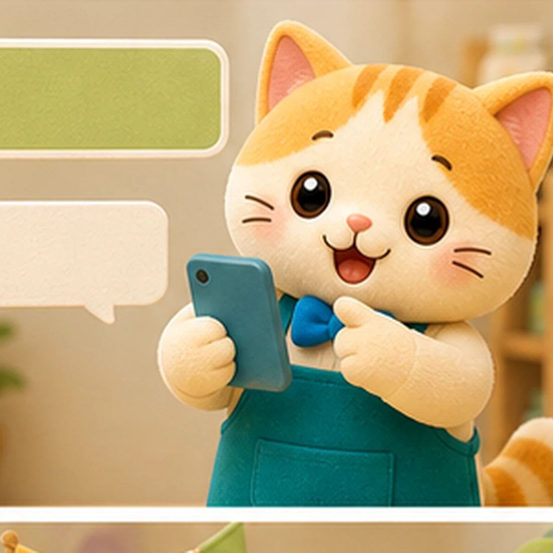 SNSやLINEのお知らせで使うねこのキャラクターイラスト