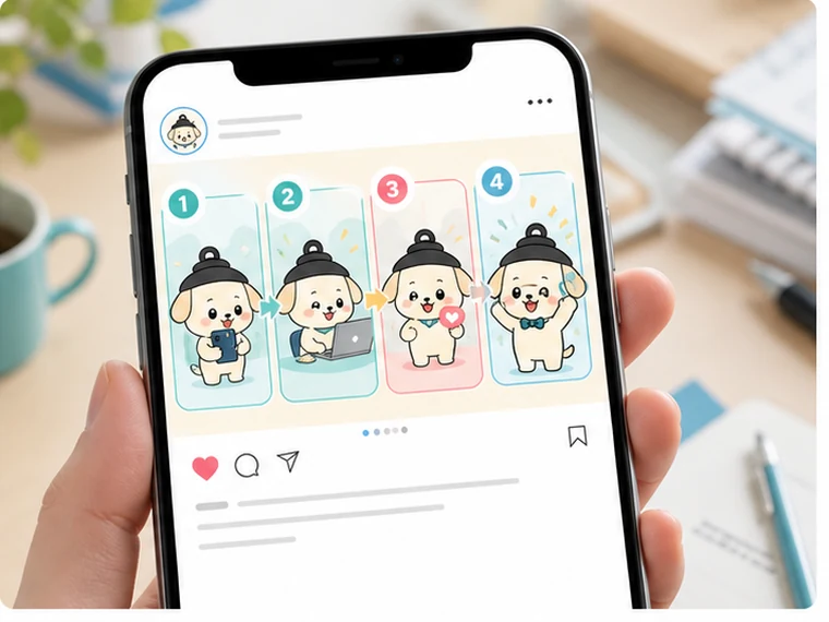 サービス紹介投稿をスマホで表示している利用イメージ